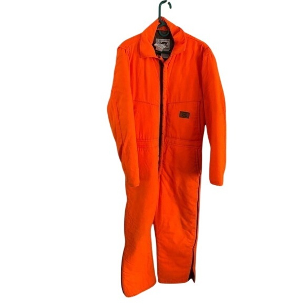 Duxbak Blaze Orange Insulated Coveralls Quilted Lining Men's Large
